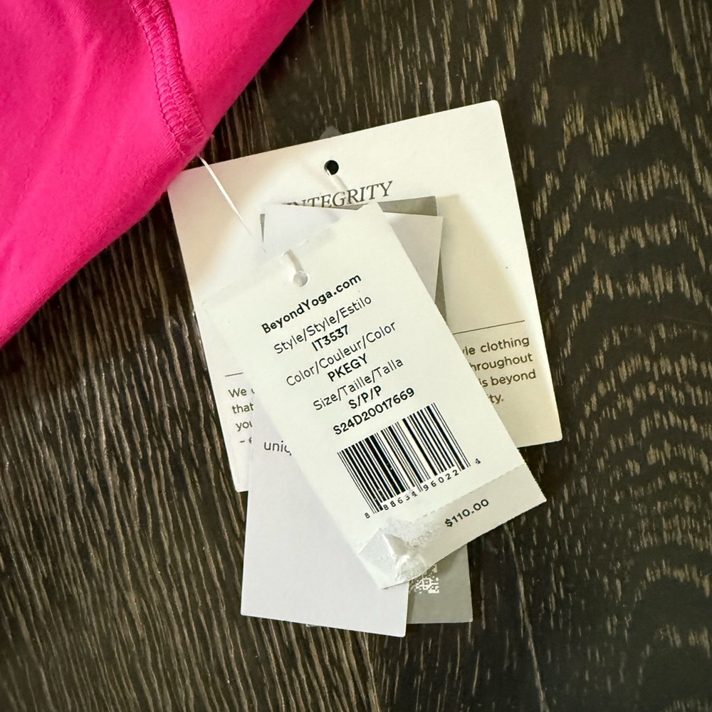 PowerBeyond Beyond Yoga Hot Pink High-Waist Leggings & Crop Tank Set - Picture 3 of 5